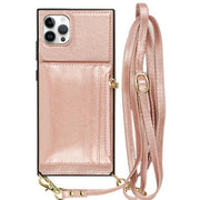 Crossbody Card Holder Rose Gold Case IPhone 14 Pro Max