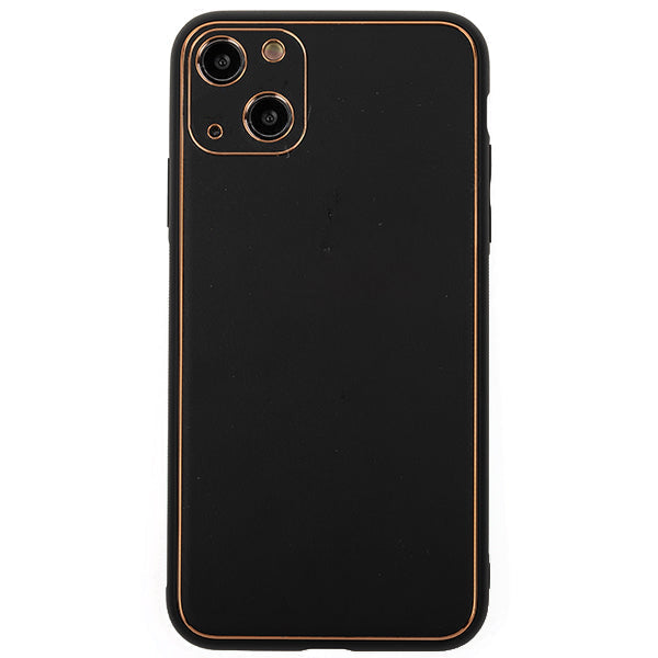 Leather Style Black Gold Case IPhone 14