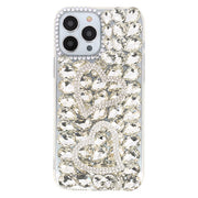 Silver Bling Hearts Rhinestone Case Iphone 12/12 Pro