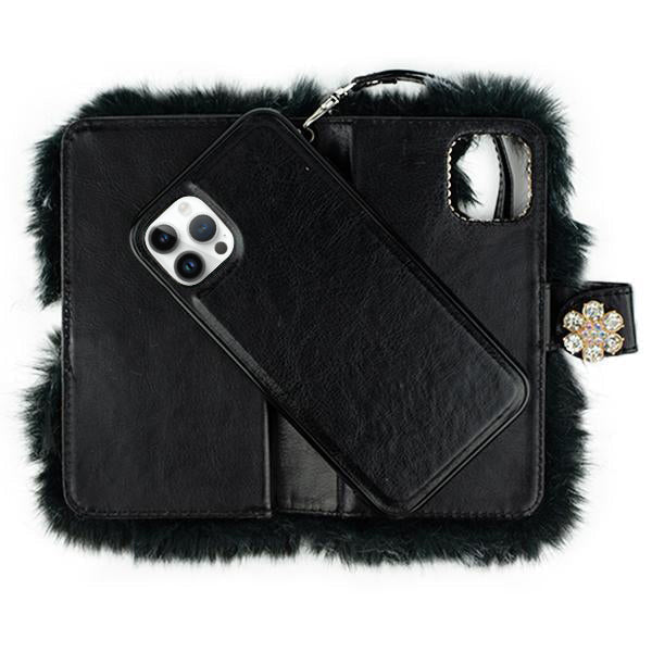 Fur Black Detachable Wallet IPhone 14 Pro Max