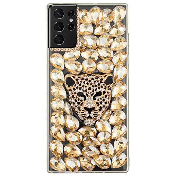 Handmade Cheetah Gold Bling Case Samsung S21 Ultra