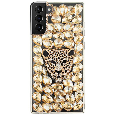 Handmade Cheetah Gold Bling Case Samsung S21 Plus