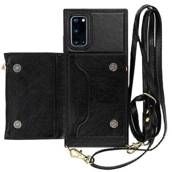 Crossbody Card Case Wallet Black Samsung S20