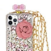 Handmade Bling Pink Flower Bottle Case IPhone 14 Pro