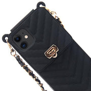 CrossBody Silicone Pouch Black Case  Iphone 11