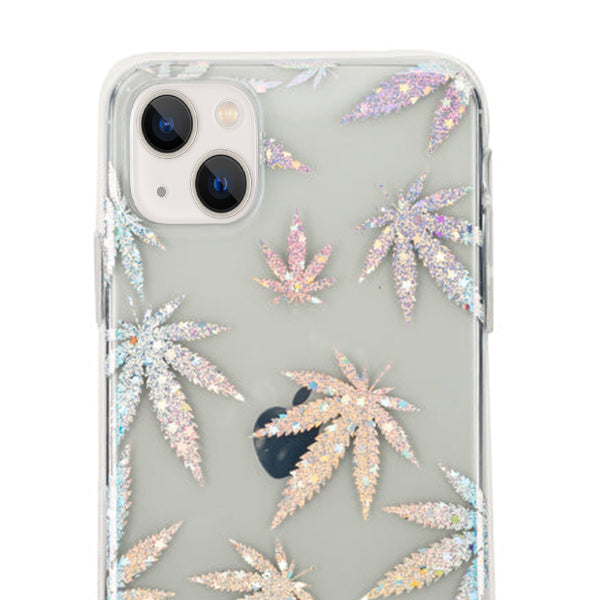 Weed Leaf Silver Case IPhone 13