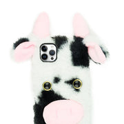 Cow Black White Fur Case  Iphone 14 Pro Max