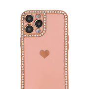 Bling Border Heart Tpu Skin Light Pink Case Iphone 12/12 Pro