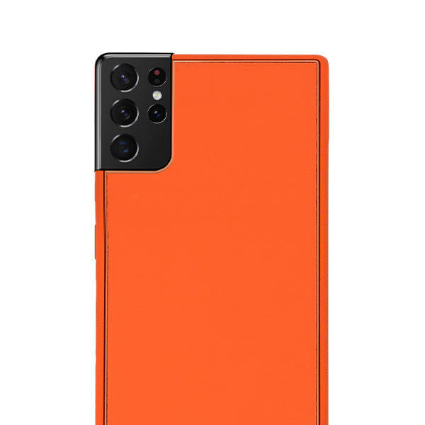 Leather Style Orange Gold Case Samsung S21 Ultra