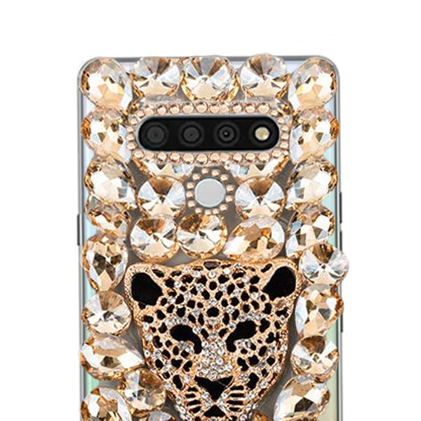 Handmade Cheetah Bling Gold Case LG Stylo 6