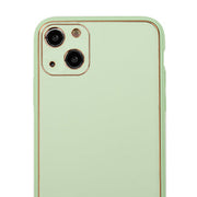 Leather Style Mint Green Gold Case IPhone 14 Plus
