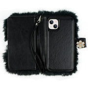 Fur Grey Detachable Wallet IPhone 13