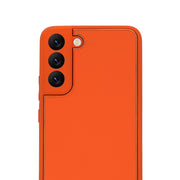 Leather Style Orange Gold Case Samsung S22 Plus