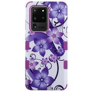 Purple Flowers Military Grade Hybrid Case Samsung S20 Ultra