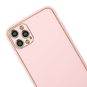 Leather Style Light Pink Gold Case IPhone 14 Pro Max