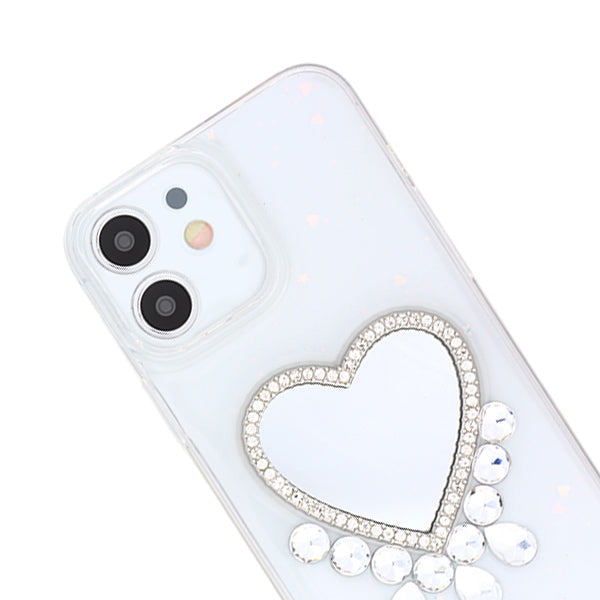 Bling Heart Mirror Clear Case Iphone 11