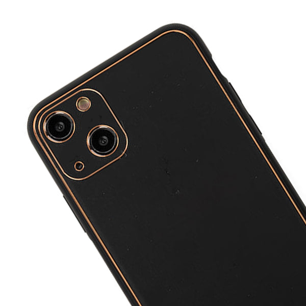 Leather Style Black Gold Case IPhone 14 Plus