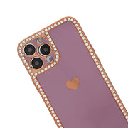 Bling Border Heart Tpu Skin Purple Case Iphone 13 Pro