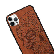 Skull Real Wood Iphone 14 Pro Max