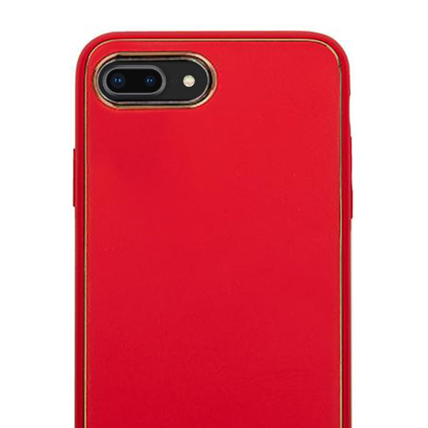 Leather Style Red Gold Case Iphone 7/8 Plus