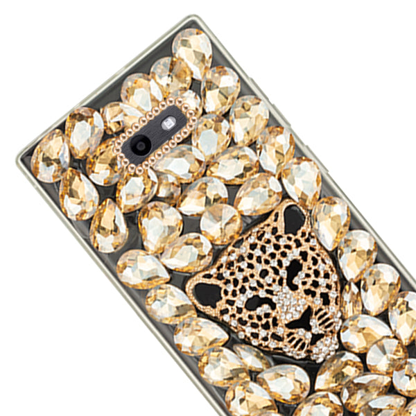 Handmade Cheetah Bling Gold Case Samsung J3 2017