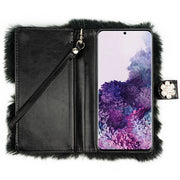Fur Detachable Wallet Black Samsung S20 Ultra
