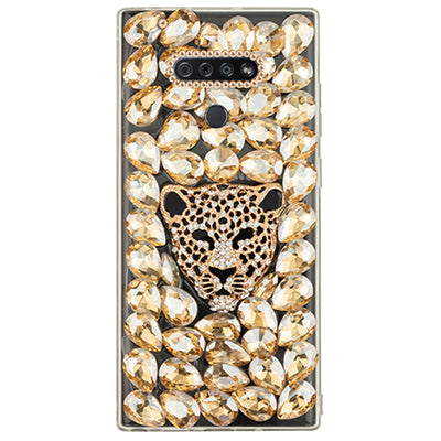 Handmade Cheetah Bling Gold Case Samsung K51
