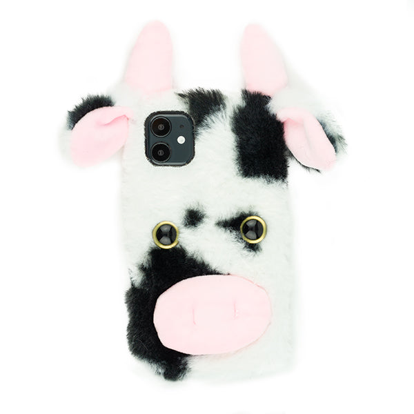 Cow Black White Fur Case  Iphone 12 Mini