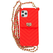 CrossBody Silicone Pouch Red Iphone 13 Pro Max