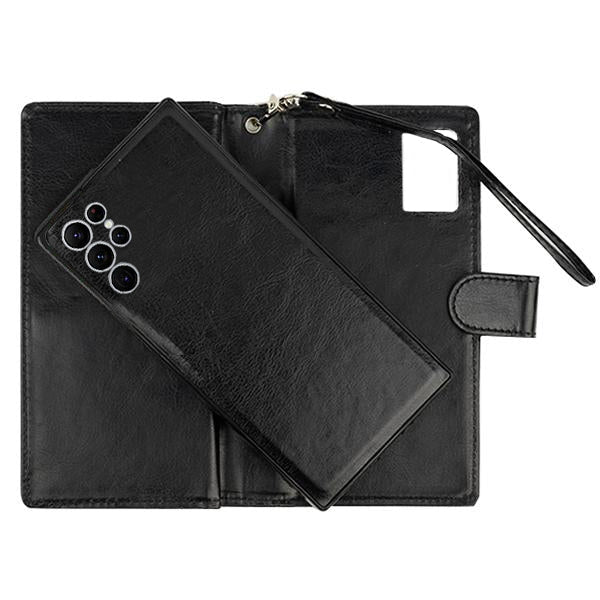 Detachable Black Wallet Samsung S22 Ultra