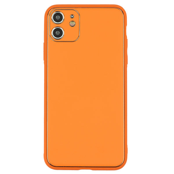 Leather Style Orange Gold Case Iphone 11
