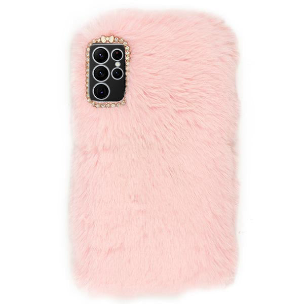 Fur Light Pink Case Samsung S22 Ultra