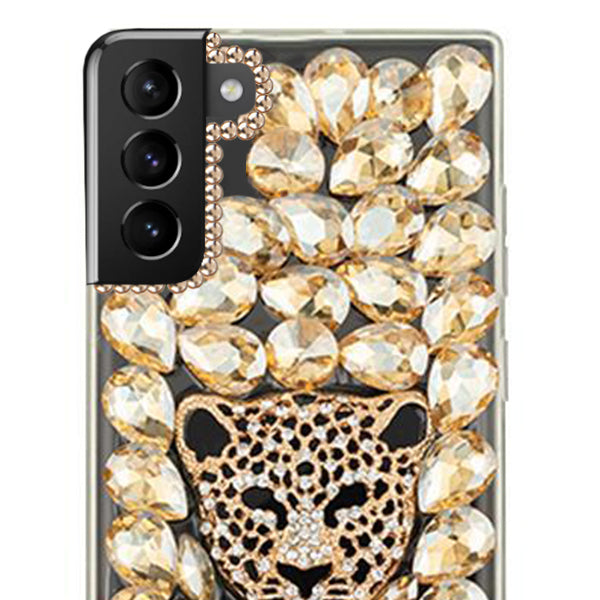 Handmade Cheetah Gold Bling Case Samsung S21 Plus