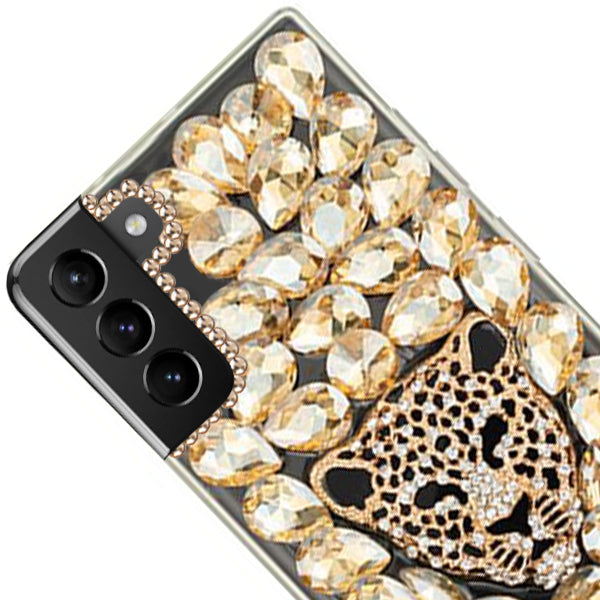 Handmade Cheetah Gold Bling Case Samsung S21