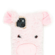 Pink Pig Fur Case Iphone 14