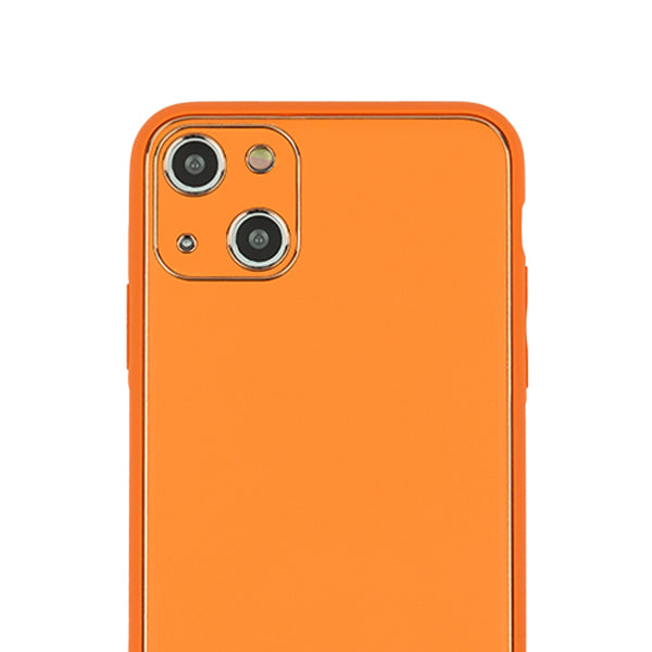 Leather Style Orange Gold Case Iphone 13