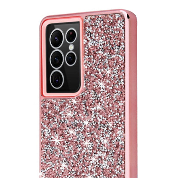Hybrid Bling Case Pink Samsung S22 Ultra