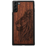 Lion Real Wood Case Samsung S22 Plus