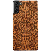Mayan Calendar Aztec Wood Case Samsung S22