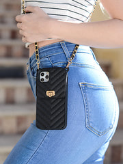 CrossBody Silicone Pouch Black Case Iphone 12 Mini