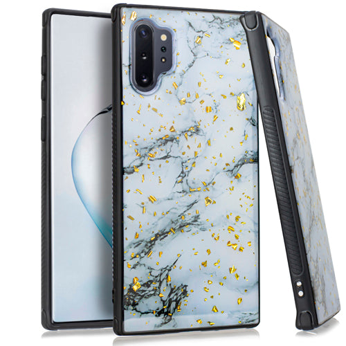 Marble White Flake Case Note 10 Plus - Bling Cases.com