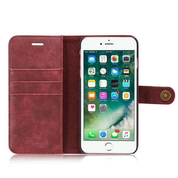 Detachable Ming Burgundy Wallet Iphone 7/8 Plus - Bling Cases.com