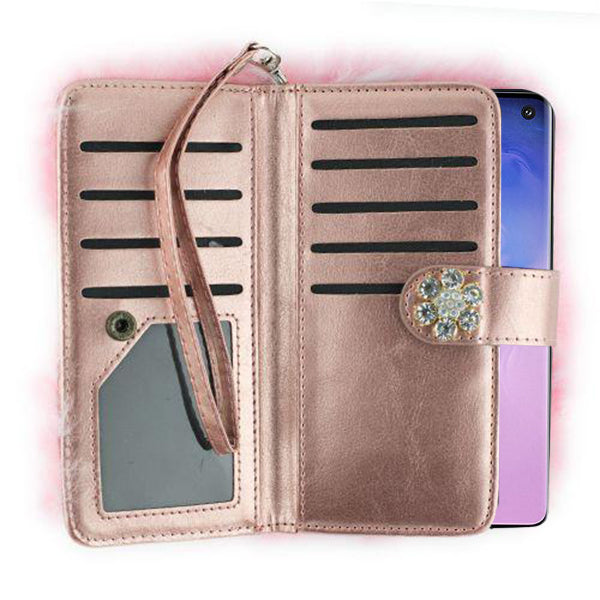 Fur Detachable Wallet Light Pink Samsung S10 Plus