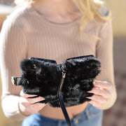Fur Black Detachable Wallet Iphone XR