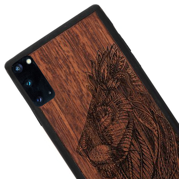 Lion Real Wood Case Samsung S20