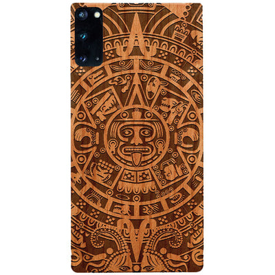 Mayan Calendar Aztec Wood Case Samsung S20