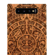 Mayan Calendar Aztec Wood Case Samsung S10 Plus