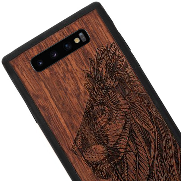 Lion Real Wood Case Samsung S10