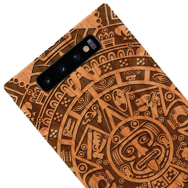 Mayan Calendar Aztec Wood Case Samsung S10
