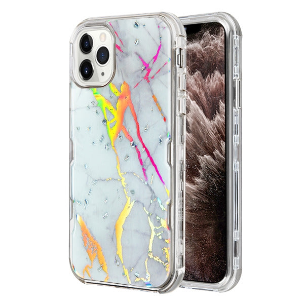 Heavy Duty Marble Silver Iphone 11 Pro Max - Bling Cases.com